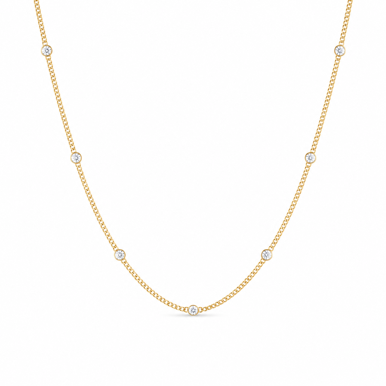 Dainty Diamond Station Necklace