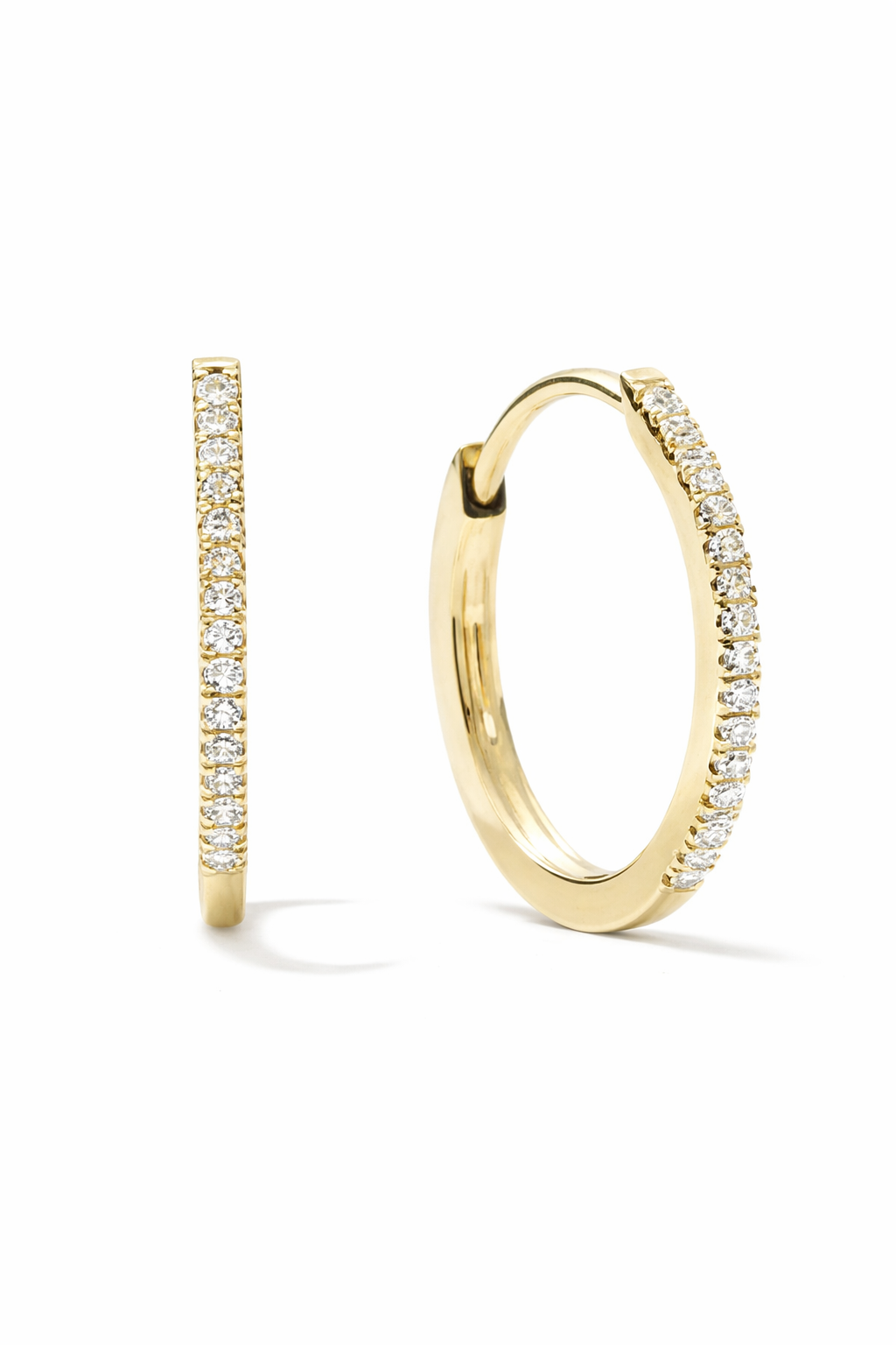 Diamond Huggie Hoop Earrings