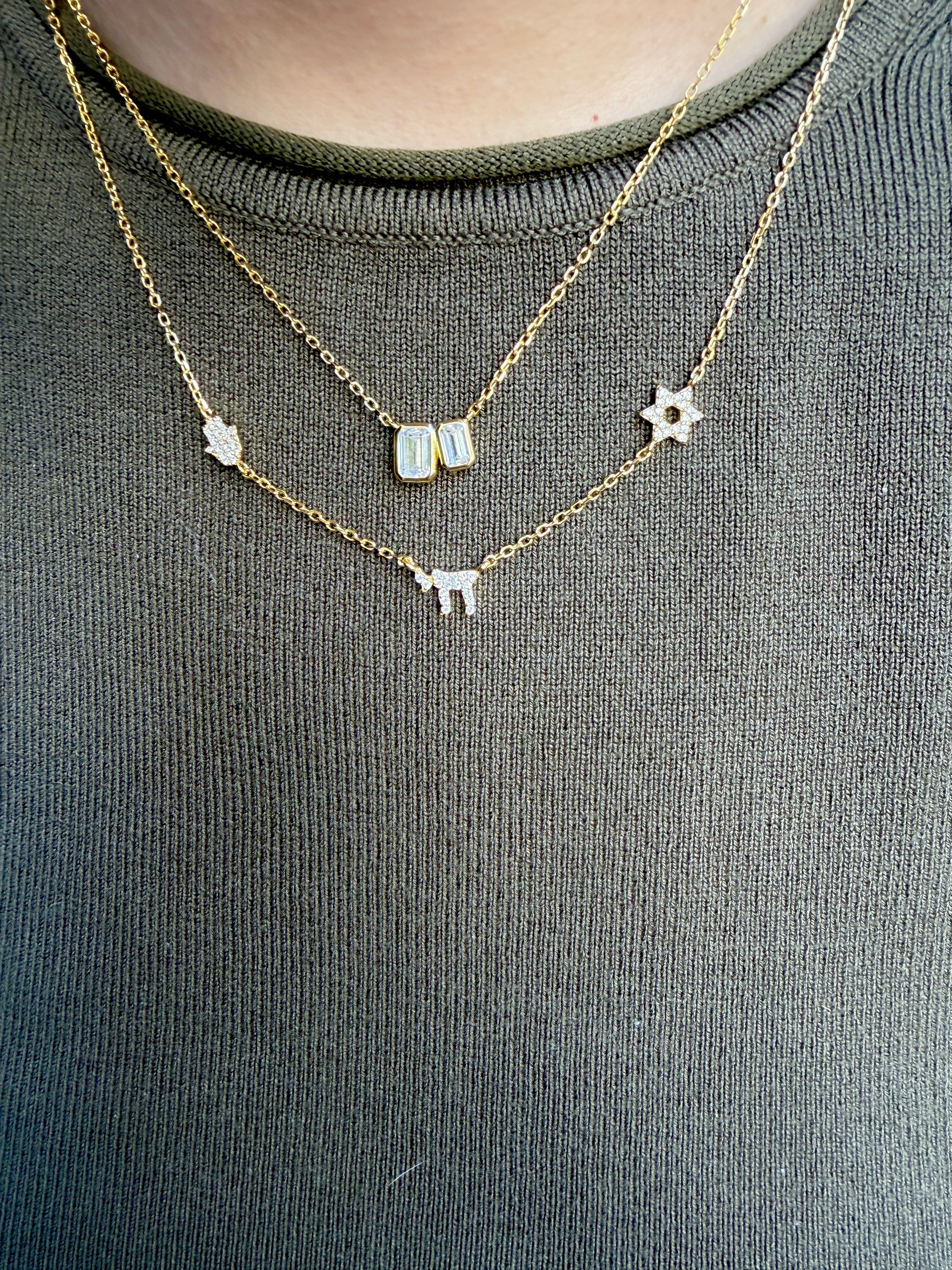 KCP Double Baguette  Pendant Necklace