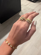 The Ribbed Pavé Statement Band Ring