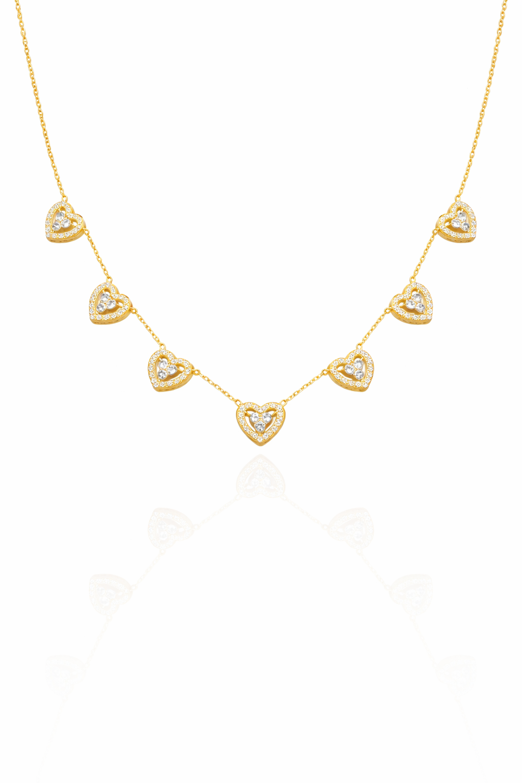 Golden Hearts Charm Necklace