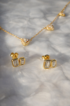 Double Baguette Stud Earrings