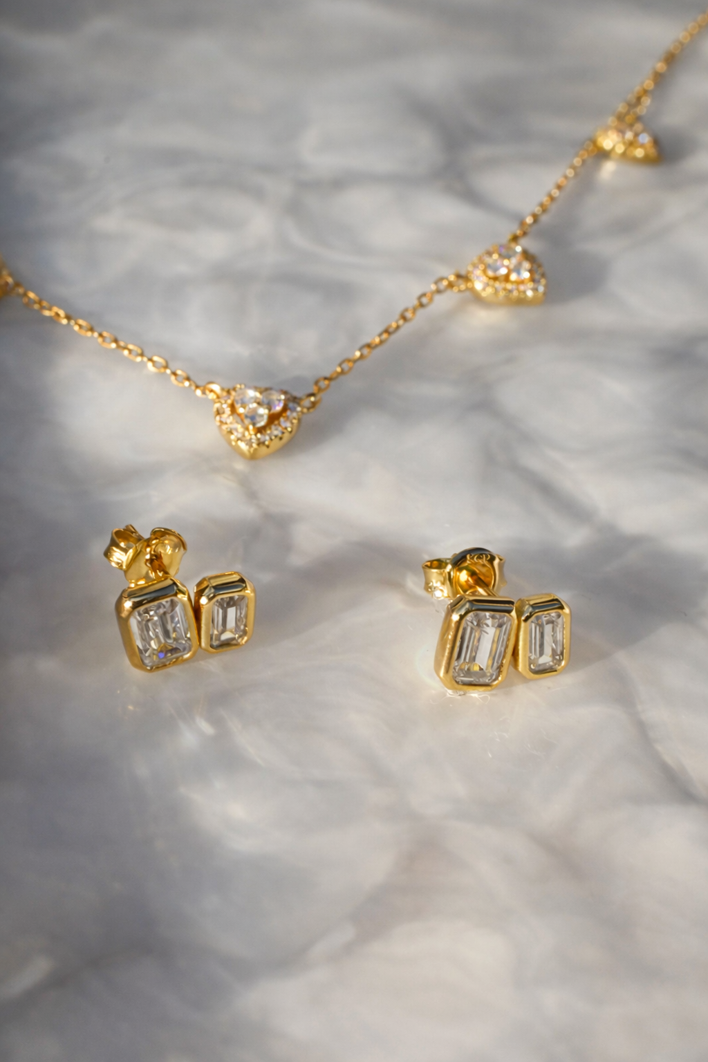 Double Baguette Stud Earrings