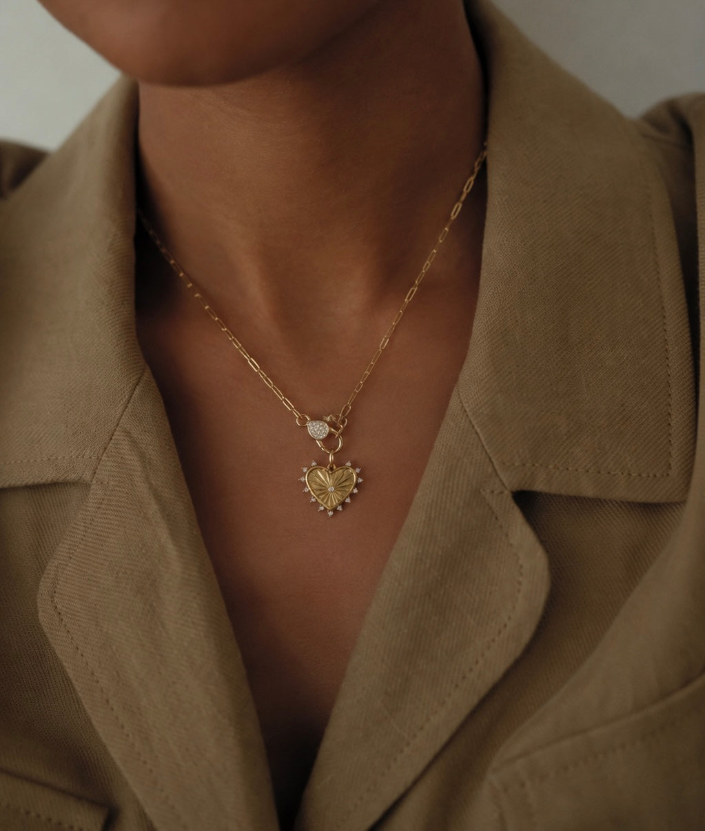 Radiant Heart Charm Necklace