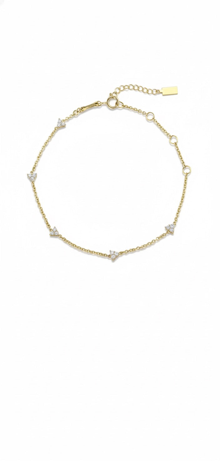 Sparkling Triangle Chain Bracelet