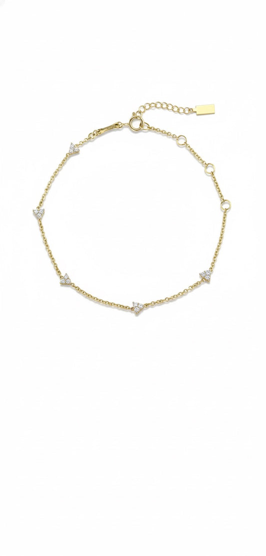 Sparkling Triangle Chain Bracelet