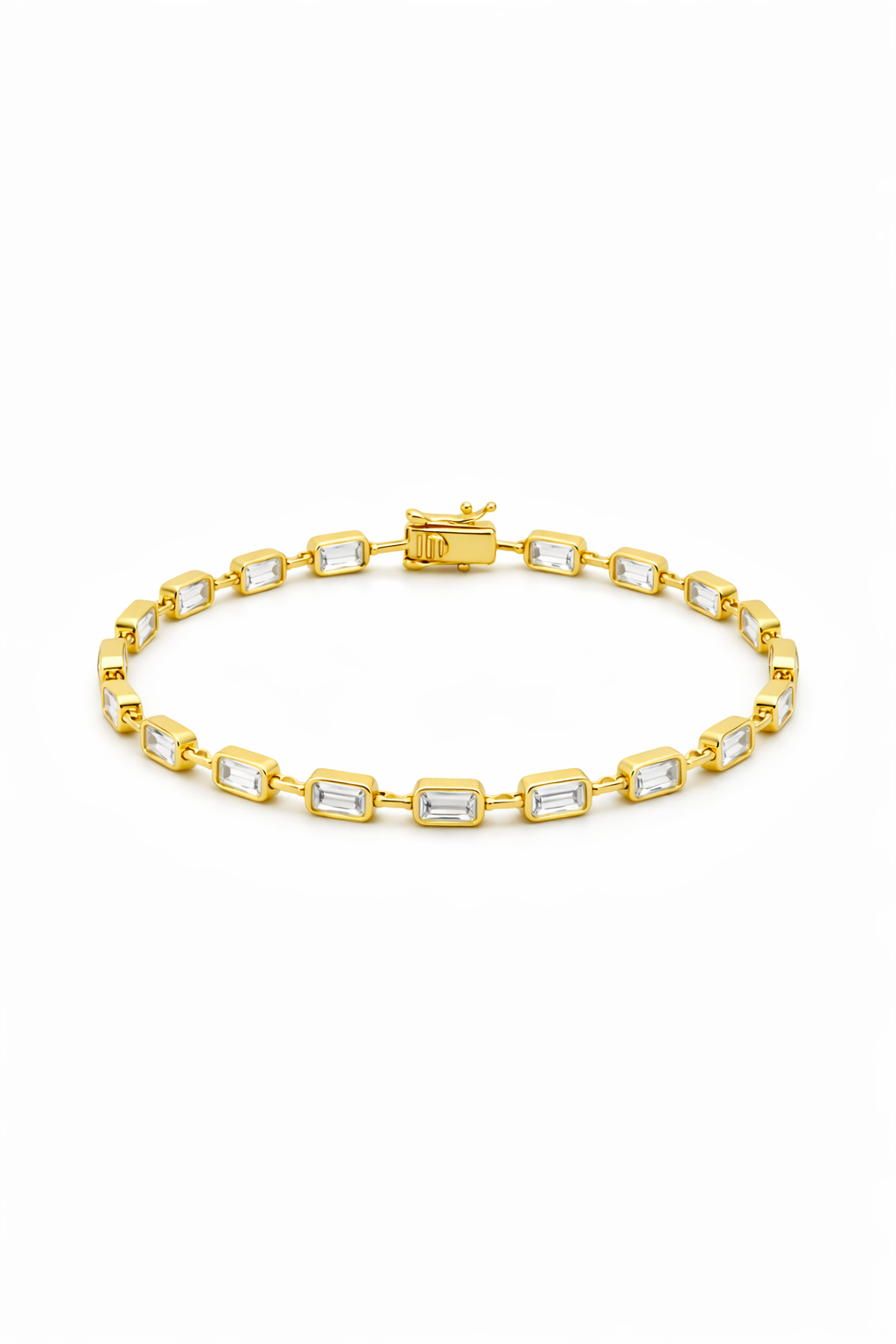 Emerald Link Tennis Bracelet Sterling Silver Gold | KCP – KCP JEWELRY