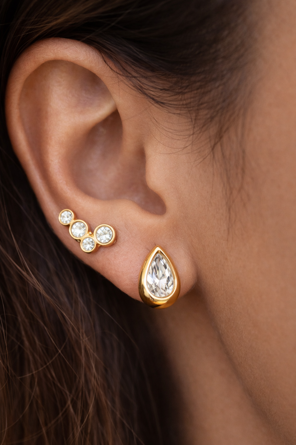 KCP Bezel Cluster Stud Earrings