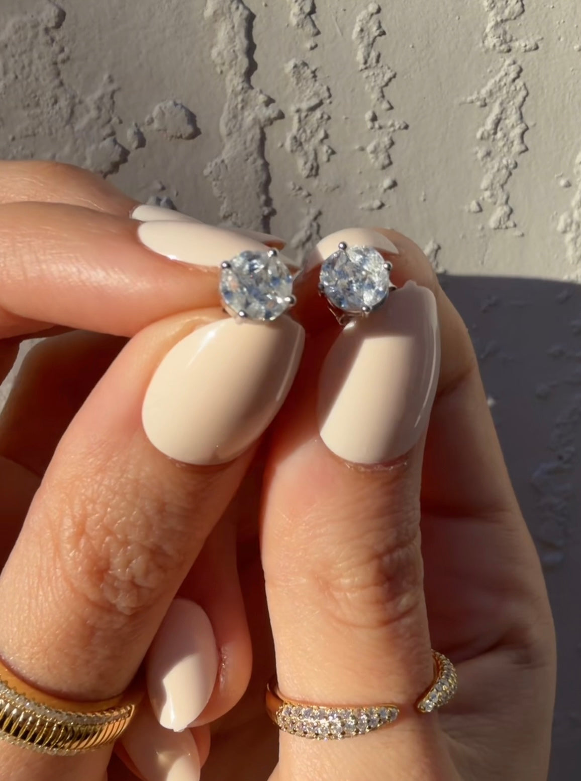 Sparkling Marquise & Square Stud Earrings