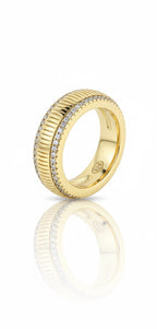 The Ribbed Pavé Statement Band Ring