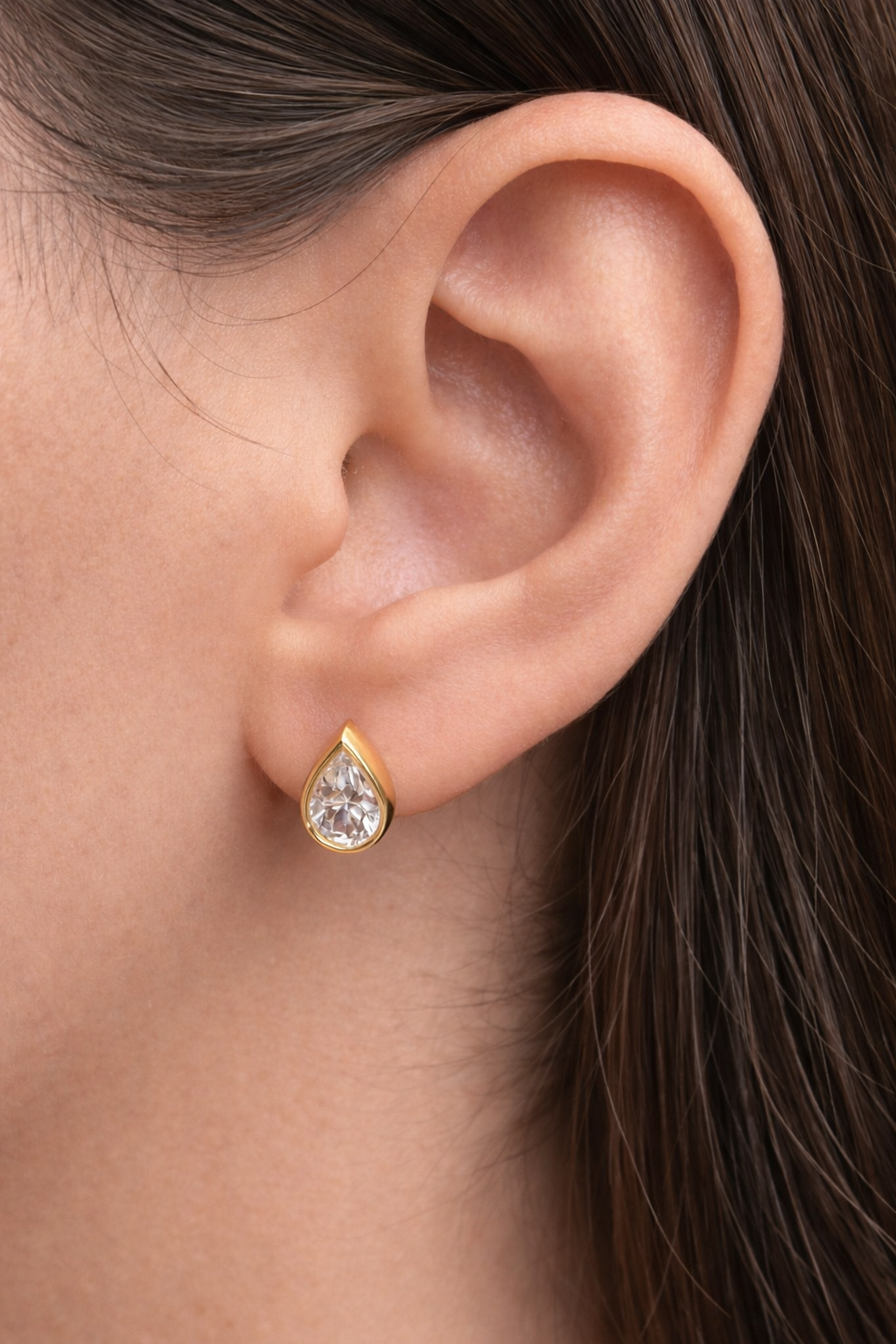 Luna Pear Huggie Hoop Earrings