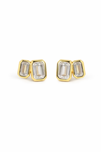 Double Baguette Stud Earrings