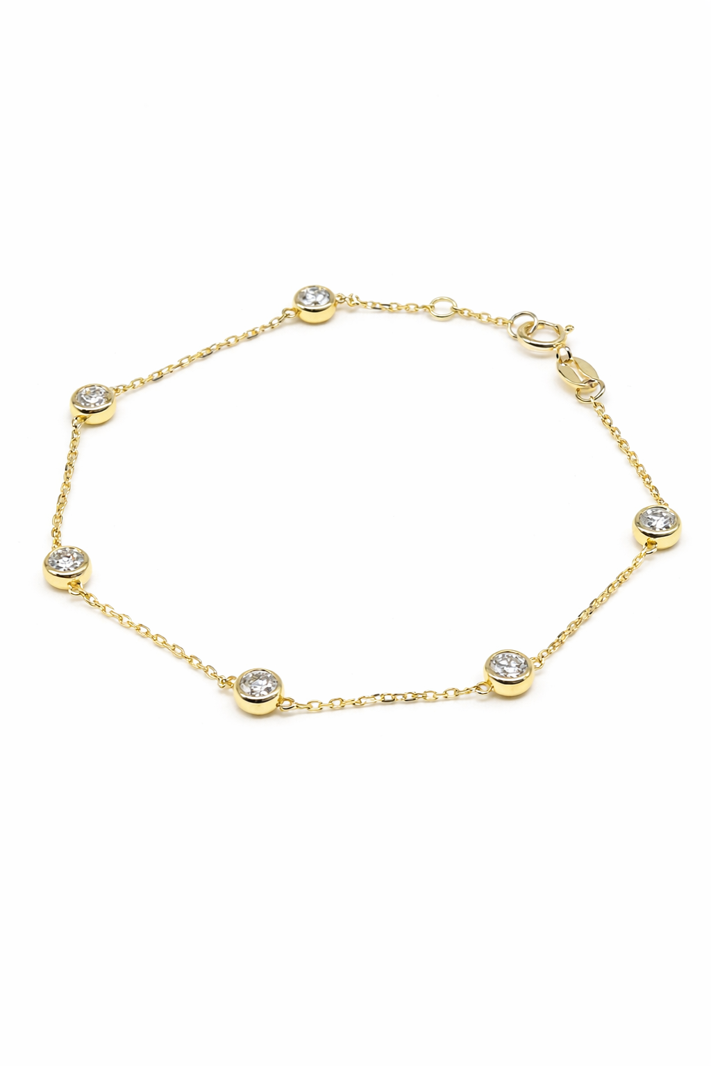Bezel Diamond Station Bracelet