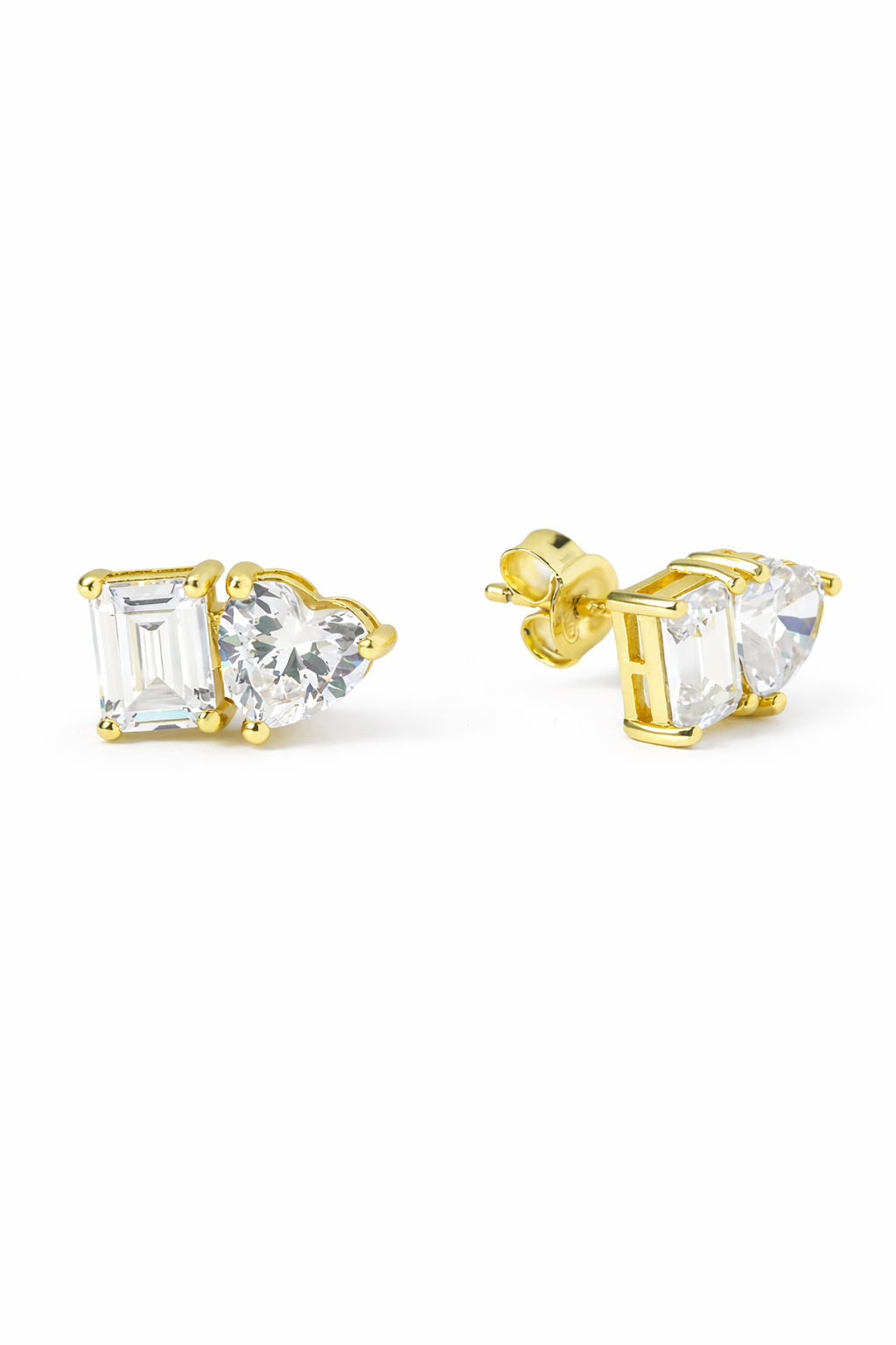 Emerald Heart Diamond Studs