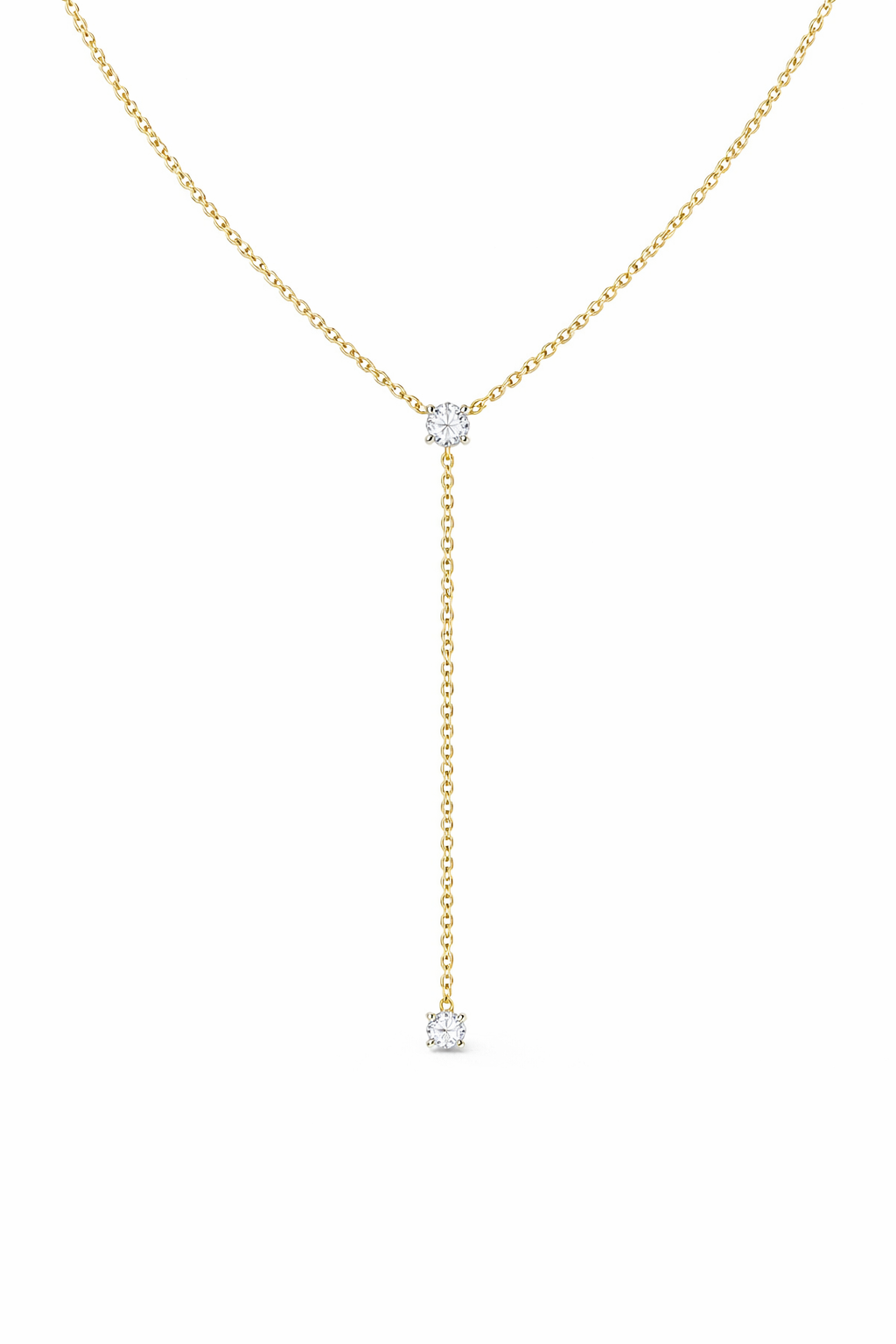 Lab Diamond Drop Lariat Necklace