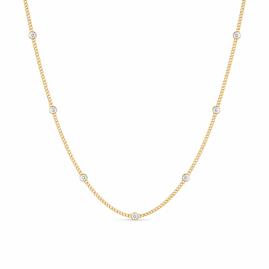 Dainty Diamond Station Necklace
