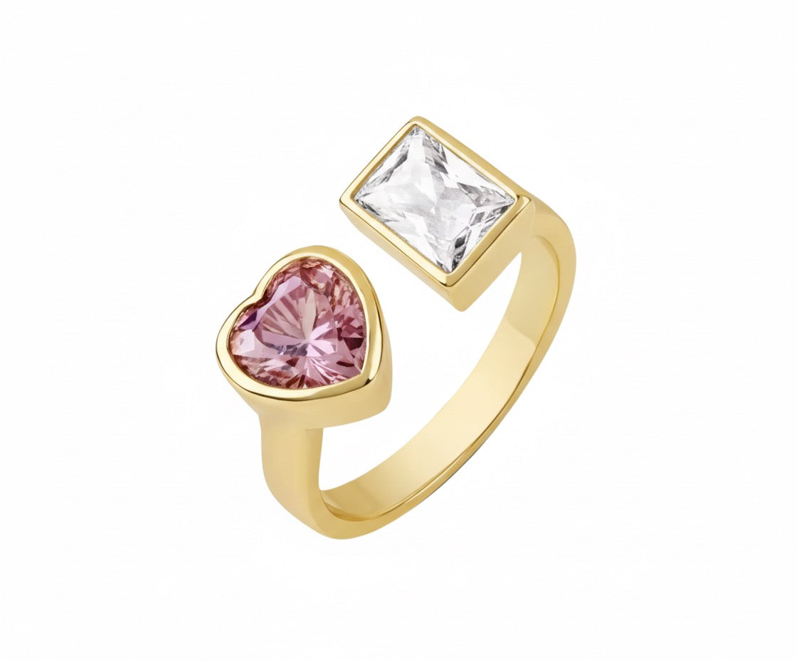 Eternal Love Heart-Cut Adjustable Ring